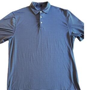 Men's Golf Polo - The Tides Inn - Size Large, Blue & White Stripes